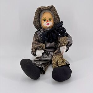 Vintage German Hand Painted Porcelain‎ Circus Clown Doll